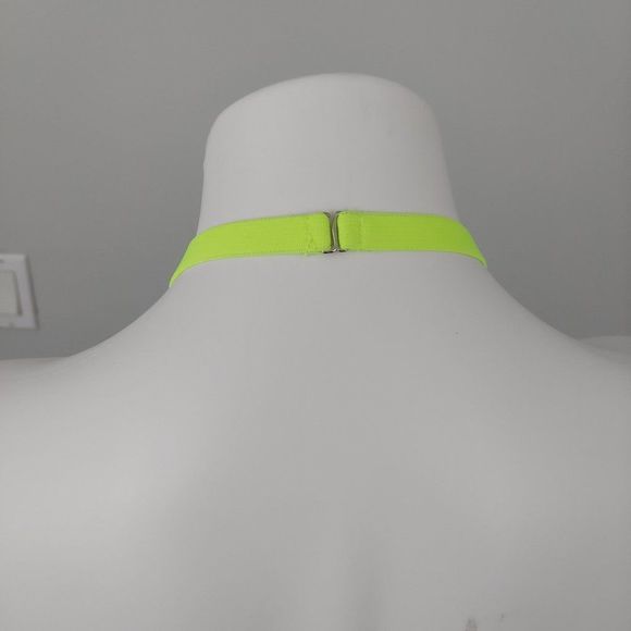 NWOT Exposed By Magic Silk Bands of Lace Neon Lace Bow Teddy, S/M - Picture 2 of 16